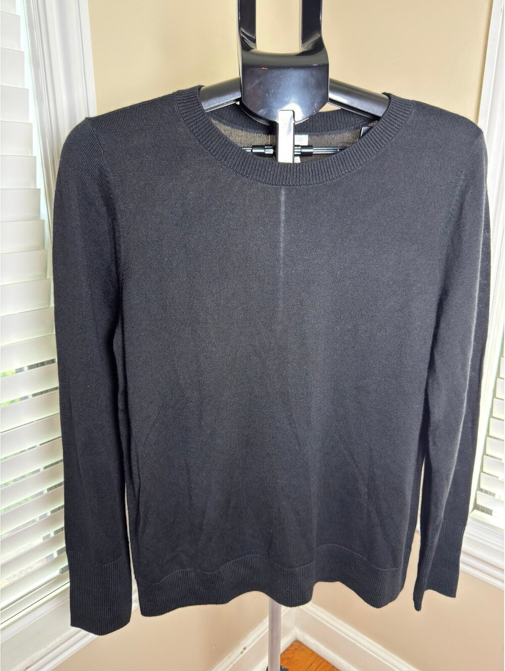 Merino Wool Sweater Caslon Black Crewneck Pullover Women’s L NWOT